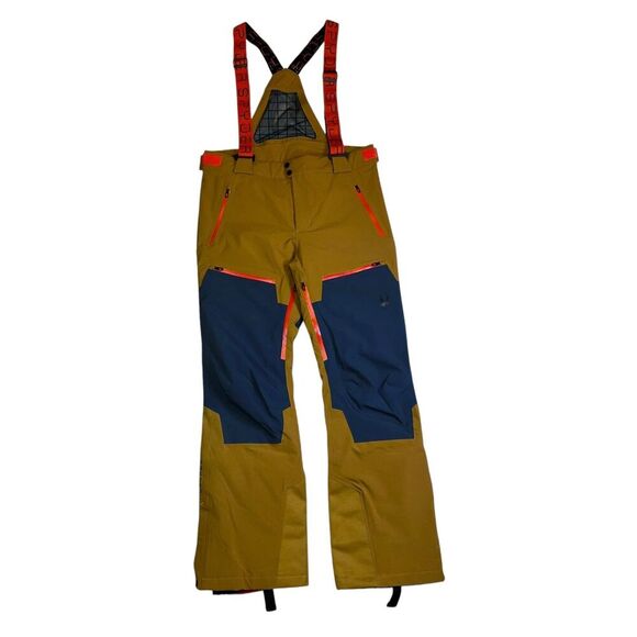 Men's Spyder Propulsion GTX Ski Pants Size Large Toasted Gortex Overalls - Picture 1 of 14